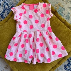 Cat & Jack Pink Polka Dotted Short Sleeve Dress